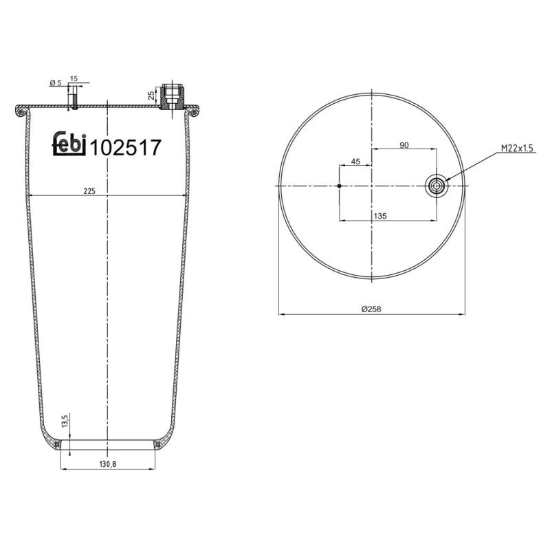 Image of Boot, air suspension FEBI BILSTEIN 102517