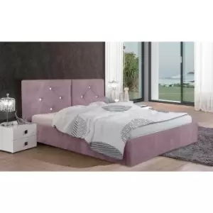 Image of Cubana Bed Double Plush Velvet Pink