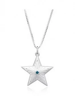 image of Rachel Jackson London Sterling Silver Blue Topaz Statement Lucky Star Necklace