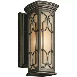 Image of Loops - Outdoor IP44 Wall Light Sconce Olde Bronze LED E27 100W Bulb External d01695