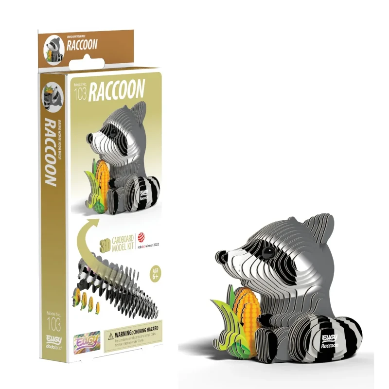 Image of Eugy 3D Raccoon Craft Kit Multi