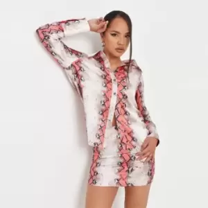 image of Missguided Snake Print Co Ord Set - Orange