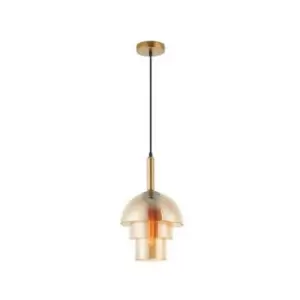 Image of Larissa Tavros Glass Ceiling Dome Pendant Light E27 Max 40W Glass, Metal Gold
