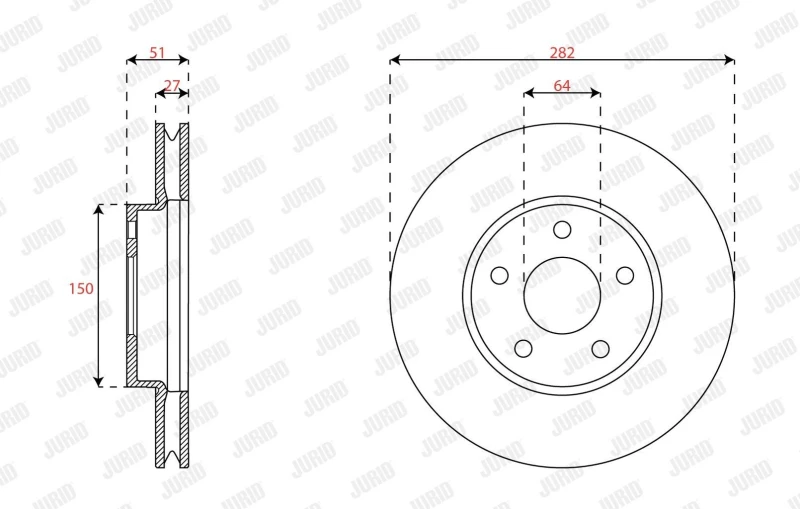 Image of Brake disc JURID 563663JC