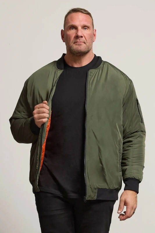 Image of BadRhino BadRhino Men Zip Bomber Jacket in Light Khaki Size: 7-8X-Large Light Khaki 7-8XL Male 5063110932789