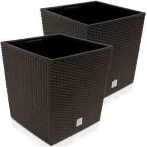 image of Planter Rato Low 2Pcs Brown 32x32x33cm