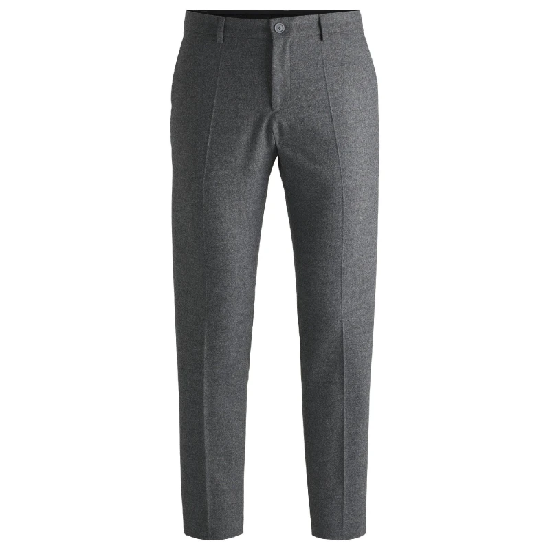 Image of Boss Mens P Genius Straight Leg Trousers Silver male 36
