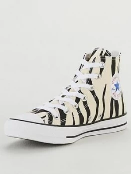Image of Converse Chuck Taylor All Star Canvas Printed Hi Top - Animal Print , Animal Print, Size 3, Women