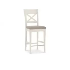 Image of Downtown Montreal Soft Grey X-Back Barstool Grey Bonded Leather Pair