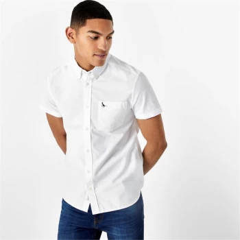 image of Jack Wills Stableton Short Sleeve Oxford Shirt - White