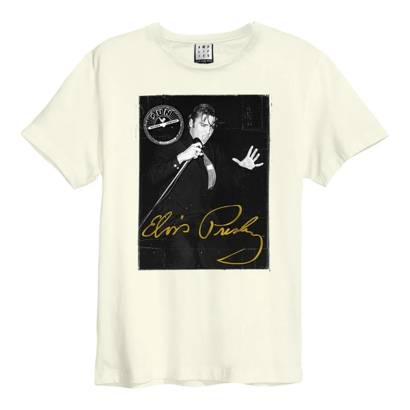 Image of Amplified Amplified Men Portrait Live Sun Rrds & Elvis T-Shirt in White Size: X-Small White XS Male 5063238008540