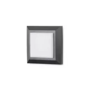 Image of Netlighting Grove LED Outdoor Square Wall Light Black, Grey IP65