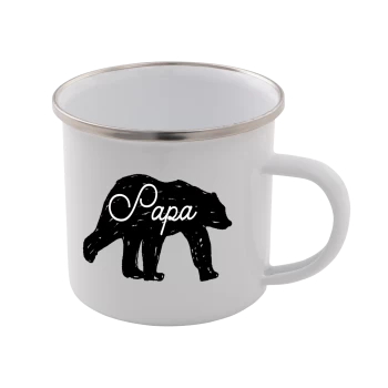 Image of Papa Bear Enamel Mug - White