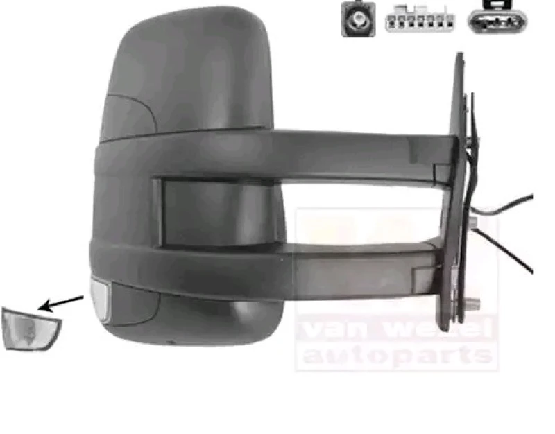 Image of VAN WEZEL 2816817 Wing mirror * HAGUS * Left, Long mirror arm Outside Mirror (50)