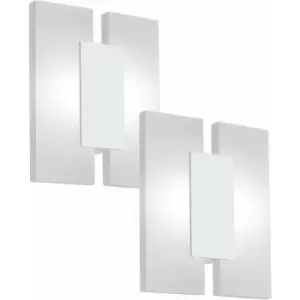 image of Loops - 2 pack Wall Light Colour White Shade Satined Plastic Bulb LED 2x4.5W Included