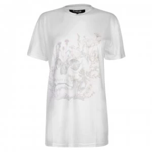 Image of Firetrap Blackseal Maia T Shirt - White Flrl Skll