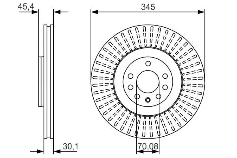 Image of Bosch 0 986 479 A24 Brake disc Vented, Coated, High-carbon, with bolts/screws Brake Disc (82)