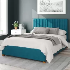 Image of Aspire Grant Upholstered Ottoman Bed Velvet Teal Double