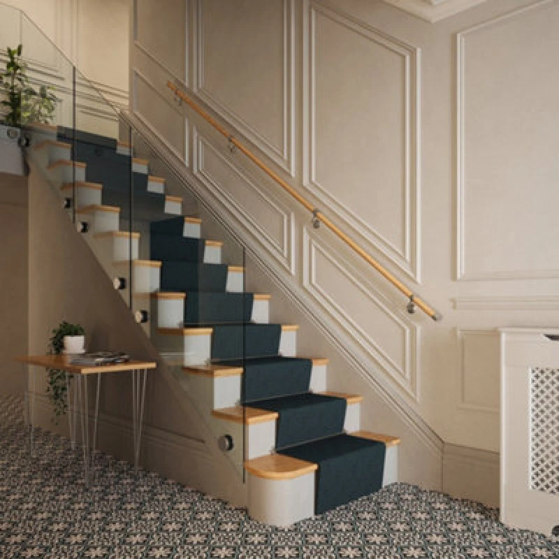 Image of Wooden Handrail Kits / Red Oak - Brushed Silver