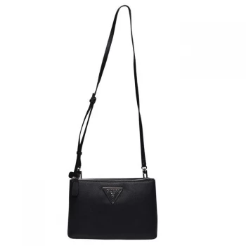 Guess Double Zip Michy Hand Bag - BLACK-BLA