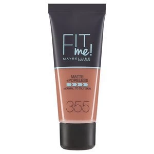 image of Maybelline Fit Me Matte and Poreless Foundation 355 Pecan 30ml Nude