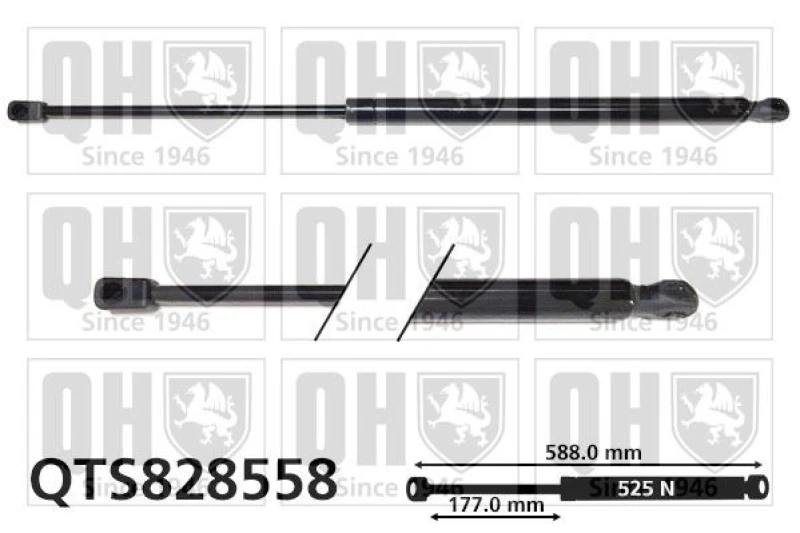 Image of QUINTON HAZELL Tailgate strut QUINTON HAZELL QTS828558