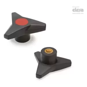 Image of Elesa - soft Three-arm knob-VB.839/80 B-M10-Soft-C6 Red