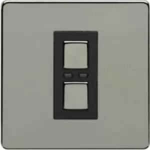 LightwaveRF 230V 1 Gang Dimmer - Black Chrome - Master Unit - JSJSLW400BLK