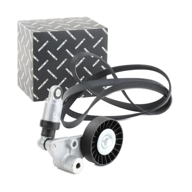Image of RIDEX 542R0287 V-ribbed belt set Check alternator freewheel clutch & replace if necessary V-Ribbed Belt Set (542)