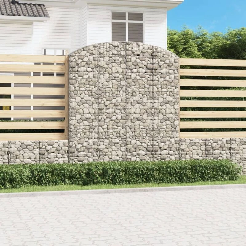 Image of VIDAXL Arched Gabion Basket 200x50x220/240cm Galvanised Iron Vidaxl 8720845651442