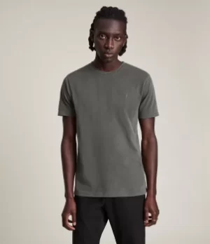 Image of AllSaints Mens Ossage Crew T-Shirt, Haze Green, Size: L