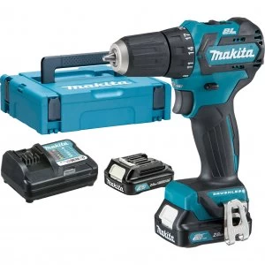 image of Makita DF332 10.8v Cordless CXT Brushless Drill Driver 2 x 2ah Li ion Charger Case