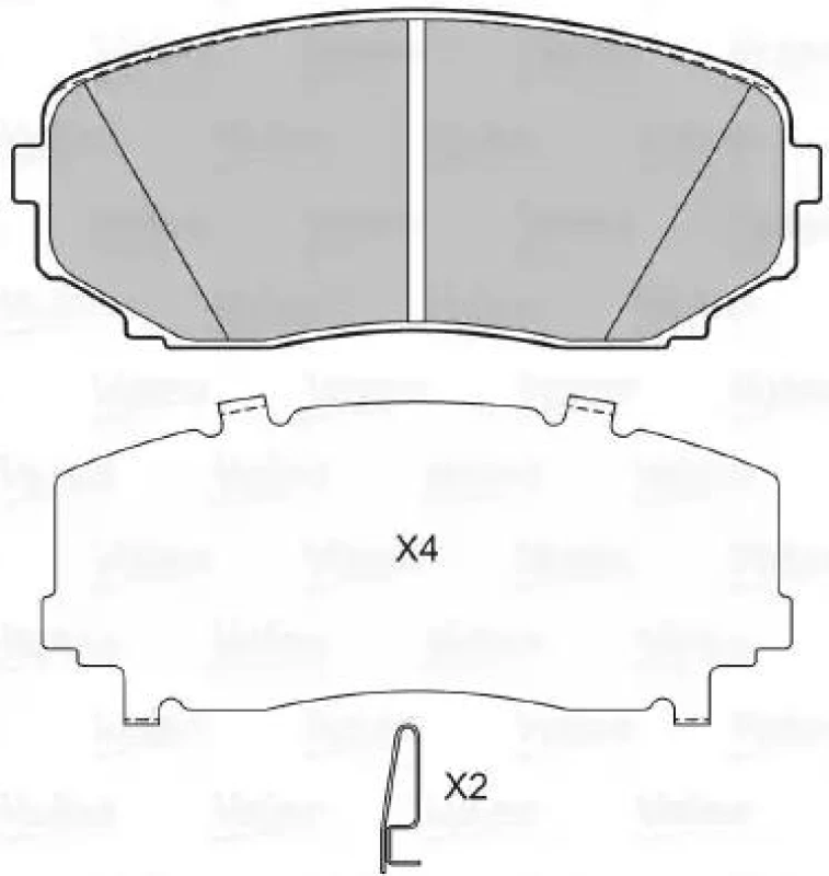 Image of VALEO 601335 Brake pad set Front Axle, with acoustic wear warning, with anti-squeak plate Brake Pad Set,disc brake (402)