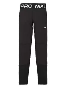 image of Nike Girls Pro Tight - Black/White, Size Xs=6-8 Years