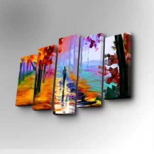 Image of 5PUC-006 Multicolor Decorative Canvas Painting (5 Pieces)