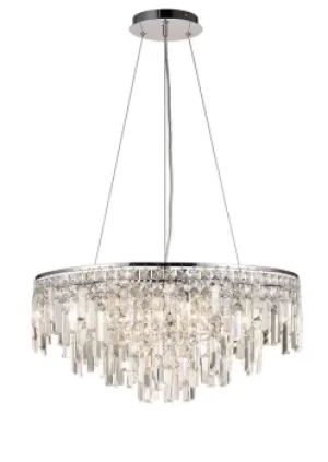 Image of Maddison Ceiling Pendant Round 8 Light G9 Polished Chrome, Crystal