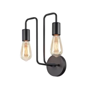 Image of Gilbert Wall Lamp Black, 2 Light, E27