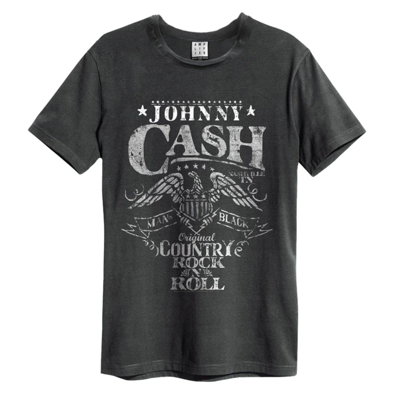 Image of Amplified Amplified Men Eagle Johnny Cash T-Shirt in Charcoal Size: X-Small Charcoal XS Male 5063238239371