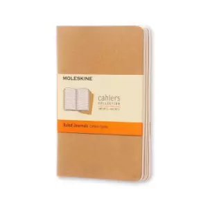 image of Moleskine Cahiers Pocket Notebooks Pack of 3 Soft Cover, Kraft