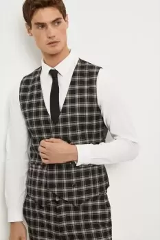 image of Skinny Fit Audi Check Waistcoat