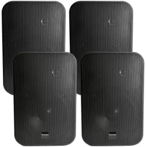 image of 4x 6.5" 200W Moisture Resistant Stereo Loud Speakers 8Ohm Black Wall Mounted