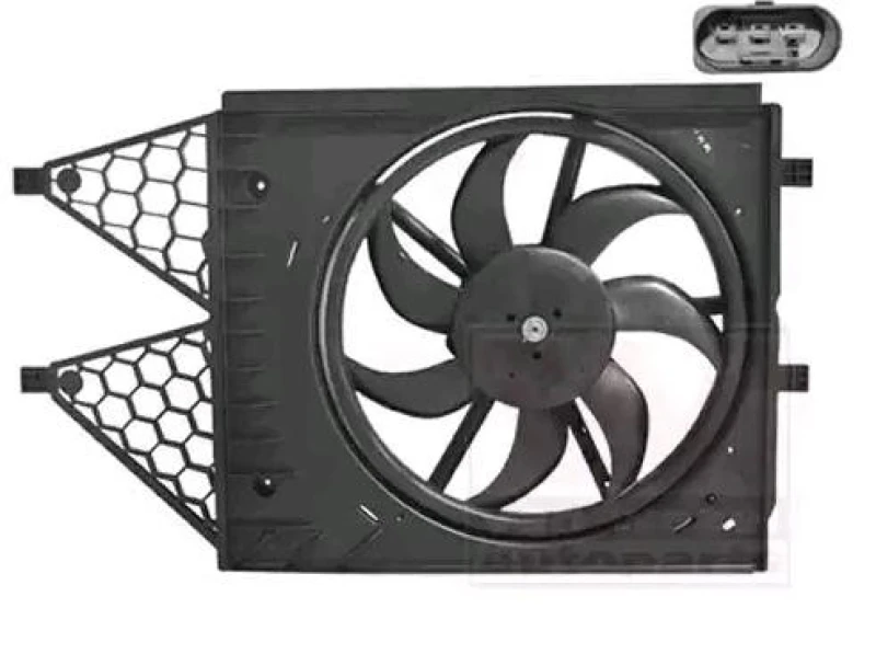 Image of VAN WEZEL 0301747 Cooling Fan with radiator fan shroud, with electric motor Fan,radiator (508)