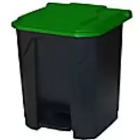 Image of GPC Pedal Bin Grey with Green Lid 30L