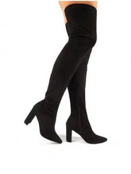 Image of Public Desire Scorch Over The Knee, Black Patent, Size 3, Women