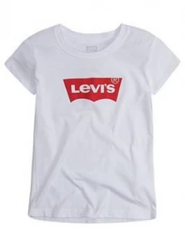 Image of Levis Girls Short Sleeve Batwing T-Shirt, White, Size Age: 12 Years, Women