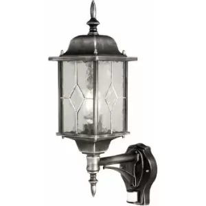 Image of IP43 Wall Light Sconce Black Silver LED E27 100W Bulb Outside External d02601