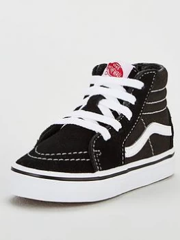 Image of Vans Sk8-hi Trainers - Black/White, Size 5.5