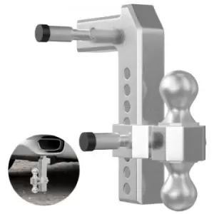 Image of VEVOR Adjustable Trailer Hitch, Fits 2" Receiver, 8" Drop Ball Mount Hitch w/ Forged Aluminum Shank & Two Iron Balls, 12500 LBS Towing Capacity for Mo
