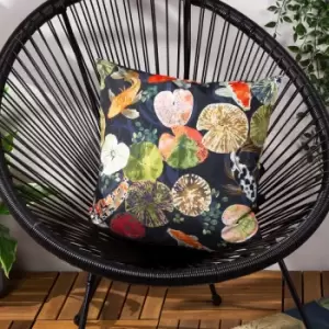 Image of Koi Pond Outdoor Cushion Midnight, Midnight / 43 x 43cm / Polyester Filled