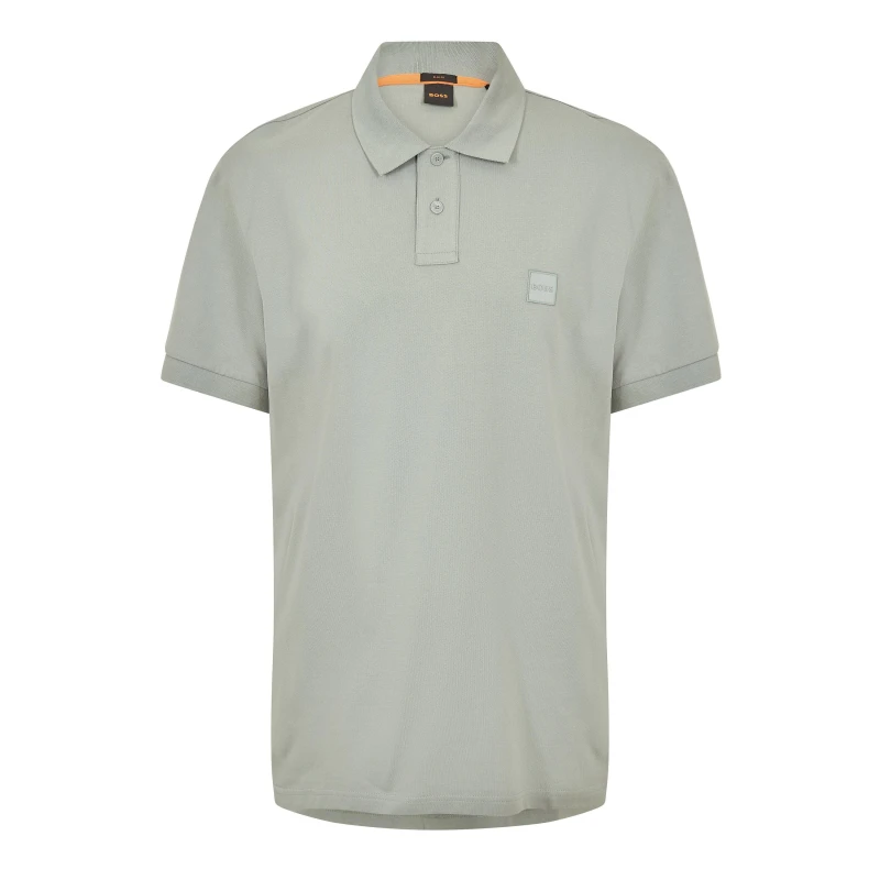 Image of Boss Mens Passenger Short Sleeve Polo Shirt Open Green male S